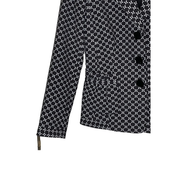 Atelier Women's‎ Jacket Blazer Button-Up Tweed Geometric Lined Collared Black 2 - Picture 3 of 10